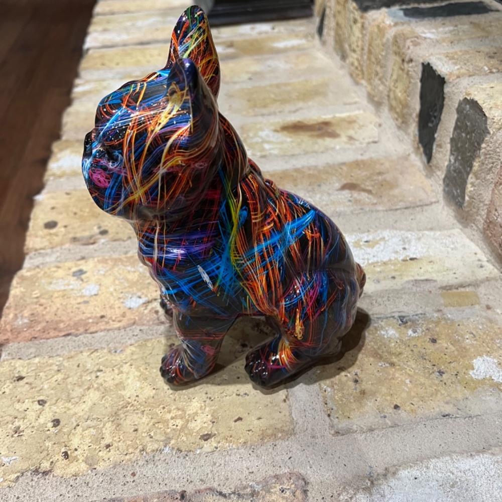 Ceramic Painted French Bulldog New in Box - Picture 2 of 2